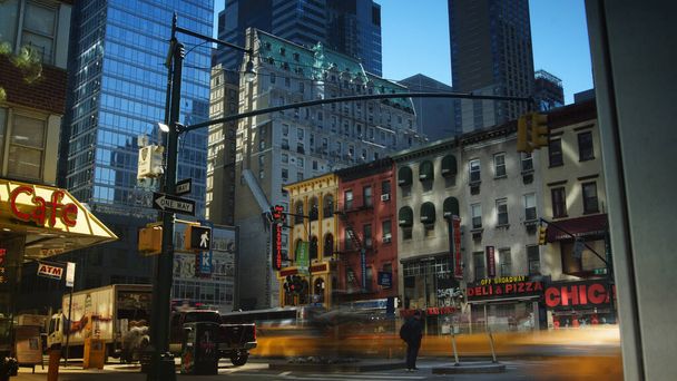 NEW YORK,circa 2019: Heavy traffic car by day in Manhattan - Photo, Image