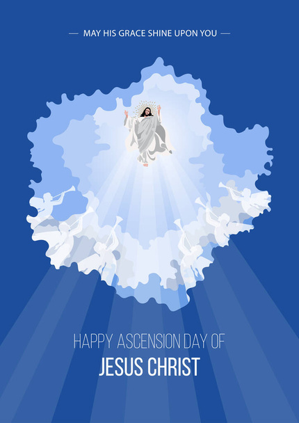 An illustration of the ascension day of Jesus Christ - Vector, Image