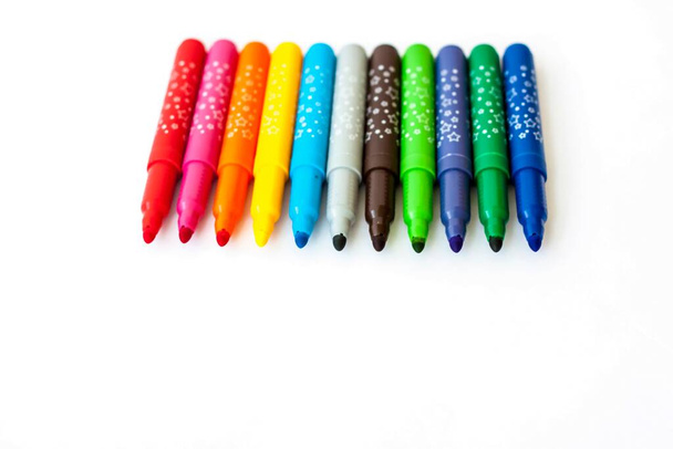 Bright markers for design. Markers on a white background. Markers for drawing. - Valokuva, kuva