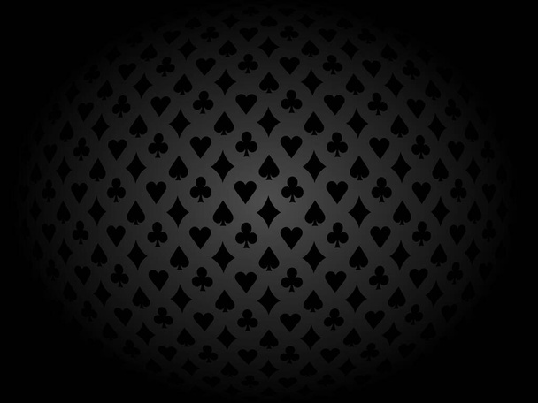 Poker background suits vector black grey - Vector, Image