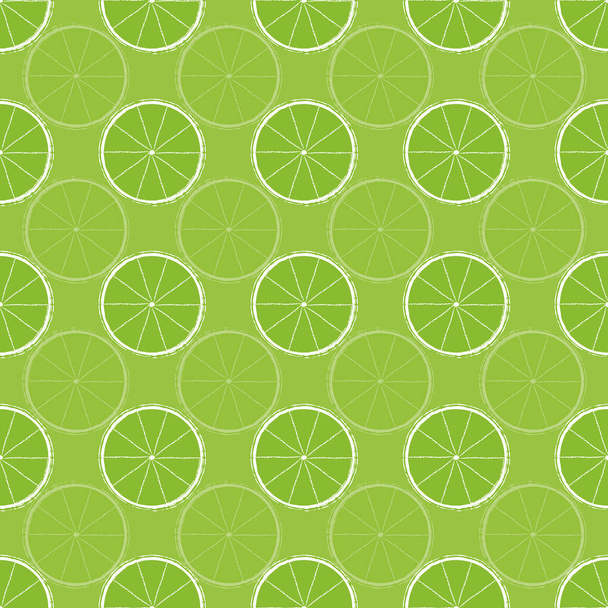Green lemon handdraw vector repeat pattern print background design - ベクター画像