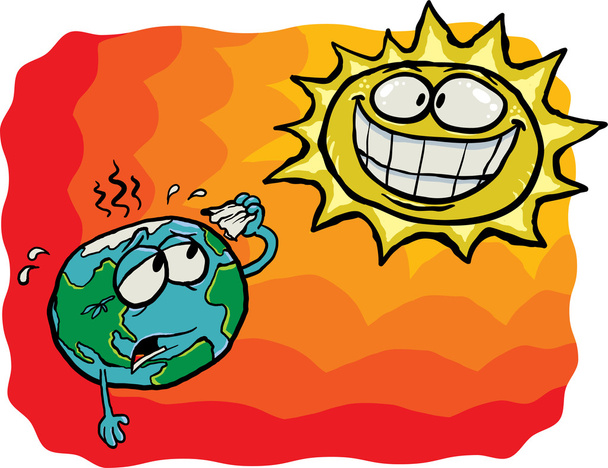 τρελό ήλιο vs γη - Διάνυσμα, εικόνα