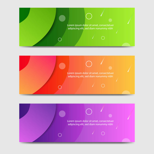 Vibrant gradient and modern futuristic background template for headline and header banner in green, purple, orange color. Suitable for social media, web, blog, website. - ベクター画像