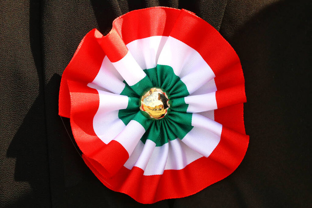 Cockade tricolore italienne, symbole patriotique, Italie - Photo, image