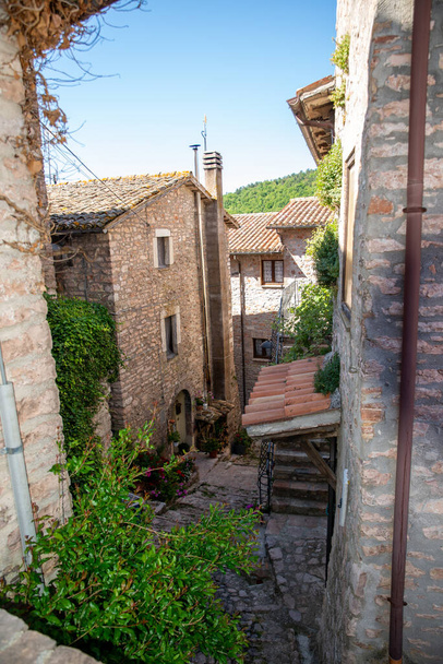 ancient village of macerino located on a mountain - 写真・画像