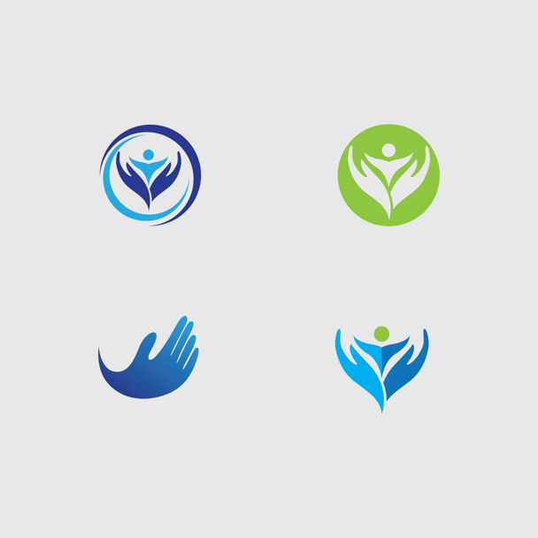Догляд за рукою Логотип Шаблон Векторні значки Бізнес - Вектор
 - Вектор, зображення