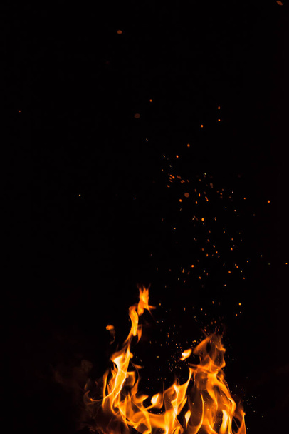 Flame of fire on a black background. - Photo, image