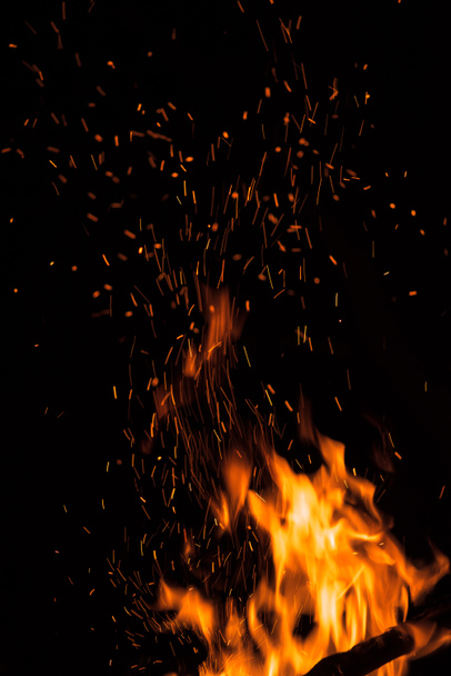 Flame of fire on a black background. - Photo, Image