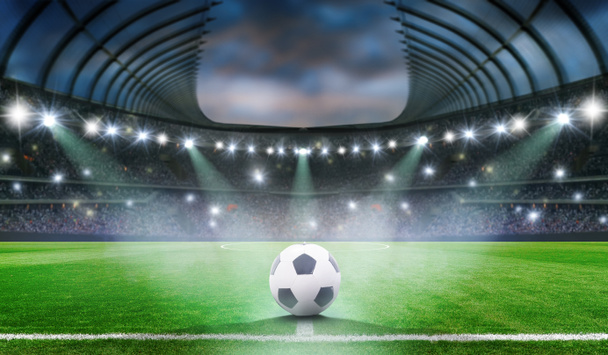 Una pelota de fútbol en el estadio antes del partido
 - Foto, Imagen