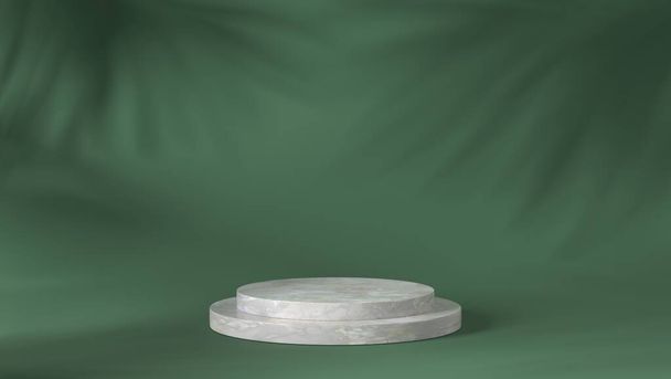 роскошный белый мраморный блок, круг, цилиндр подиум тени листья на зеленом естественном фоне. концептуальная сцена витрина, продукт, духи, продвижение продажи, баннер, презентация, косметика. 3D рендеринг
 - Фото, изображение