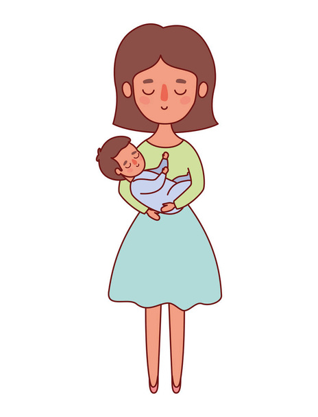 Madre con disegno vettoriale bambino - Vettoriali, immagini