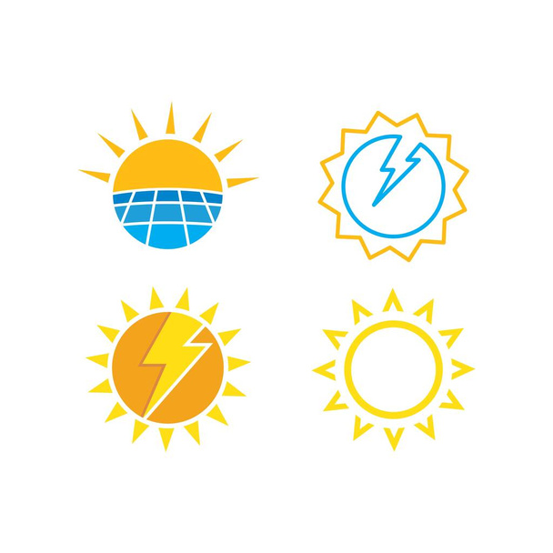 solar energy  logo vector icon illustration  design - Vector, Image