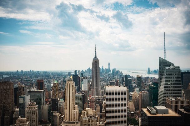 Panorámás kilátás Manhattan városára, New York, Amerikai Egyesült Államok (USA)). - Fotó, kép