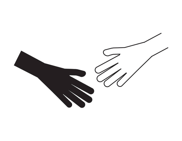 Чорна рука і біла рука на білому тлі - Вектор, зображення