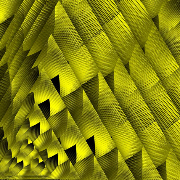 odstíny žlutého zlata texturované disco světlo styl vzory na černém pozadí generovat mnoho složitých tvarů a soustředné geometrické vzory - Fotografie, Obrázek