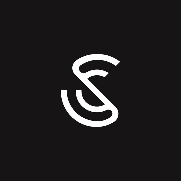 C ve S ilk temiz modern çizgi logosu tasarımı - Vektör, Görsel