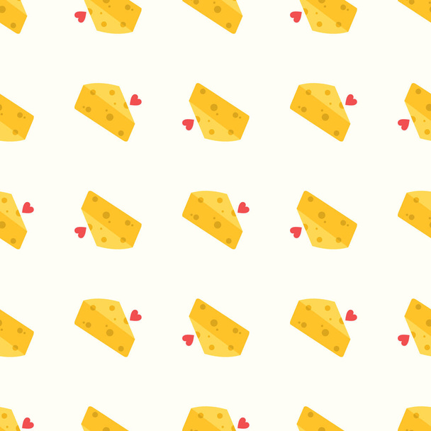 Käse nahtlose Vorlage, Illustration von Käse für Textilmuster - Vektor, Bild