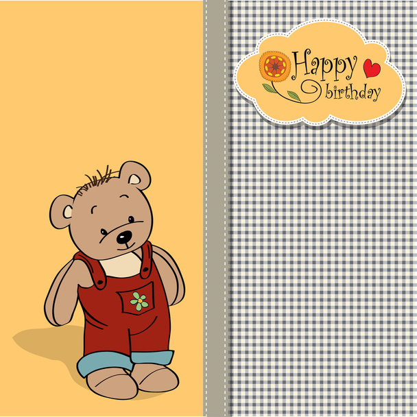 kaart met teddy bear speelgoed - Vector, afbeelding