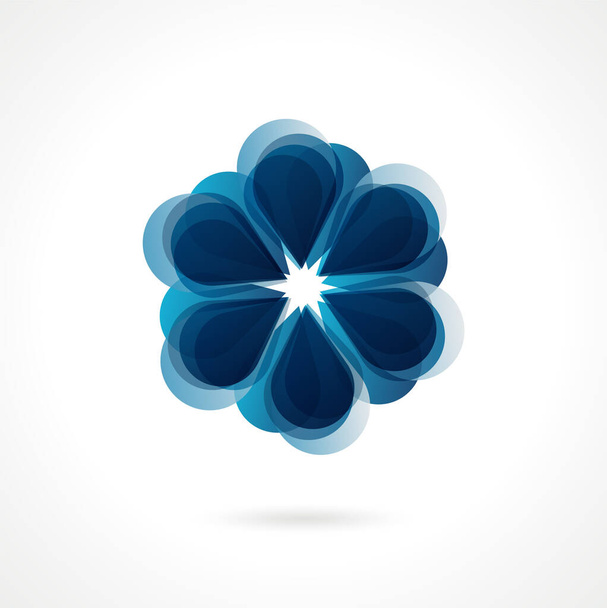Beautiful blue flower on a white background. Vector Image - Wektor, obraz