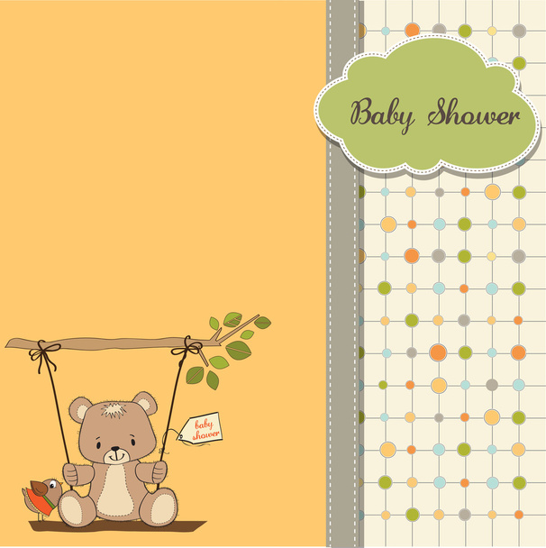 открытка с медведем Тедди
 - Вектор,изображение