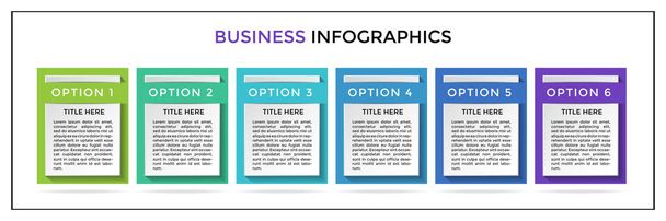 Business Infographics esitysmalli vaiheita tai vaihtoehtoja. Käytetään työnkulun asetteluun, prosessivirtaukseen, kaavioihin, liiketoiminnan vaiheisiin, web-suunnitteluun, pakettivaihtoehtoihin. Vektoriesimerkki. - Vektori, kuva