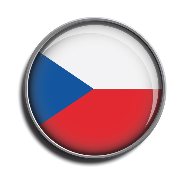 значок флага веб-кнопка czechia
 - Вектор,изображение
