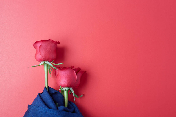 Rose on sweet  background. Rose of Valentine - Foto, afbeelding