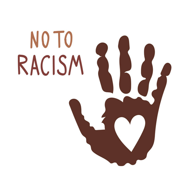 No to racism.Stop violence.Flat vector illustration. Supporting social illustration.For banners, posters, and social networks - Vettoriali, immagini