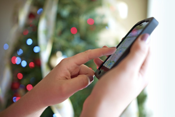 Smartphone voor Kerstmis - Foto, afbeelding