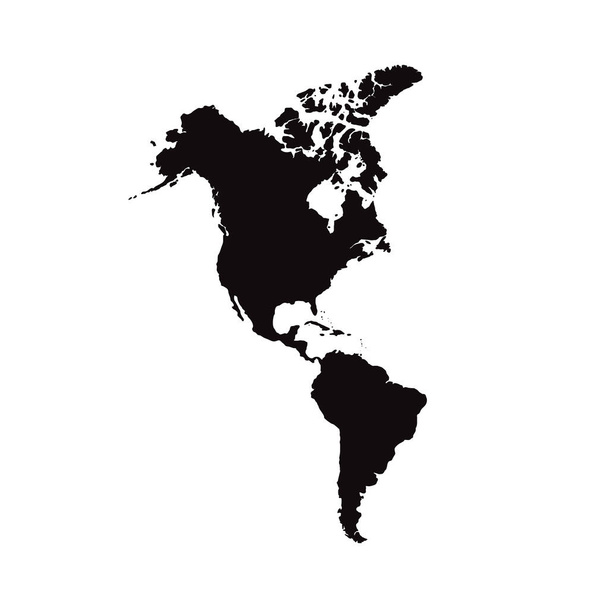 Северная и Южная Америка. В континентальной Америке. Современная карта - Америка со всеми странами завершена
 - Вектор,изображение