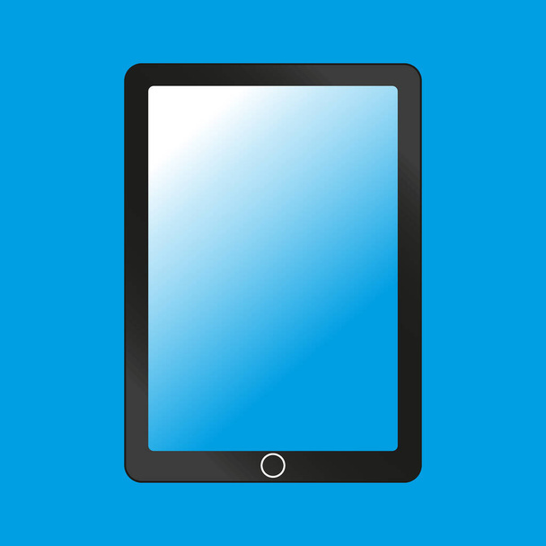 Tablet with Blank Screen - Black tablet with blank, shiny screen isolated on white background. File is layered. Eps10 file with transparency. - ベクター画像
