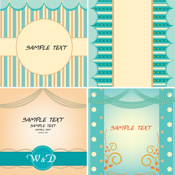 sweet blue template - Vector, Image
