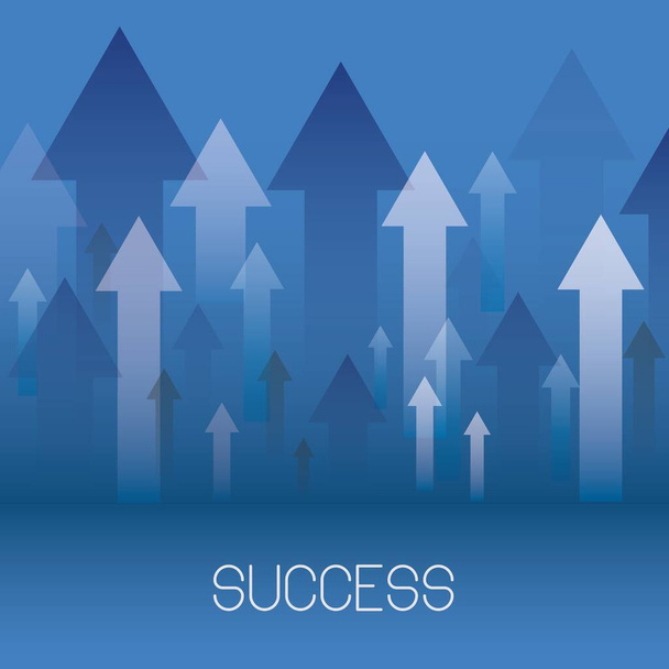 財務、ビジネス、販売における成功の概念。成功目標、投資収益率、収益性を示す矢印.  - ベクター画像