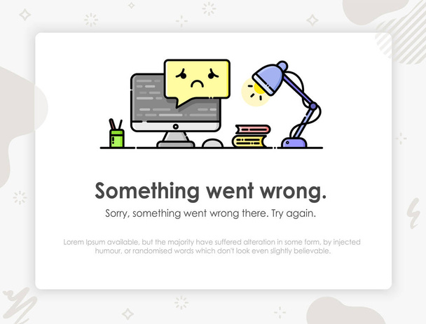 Error page. Page not found. Something went wrong. Template design for error message. - Vector, Image
