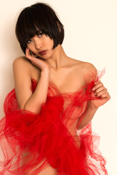 Red tulle - Photo, Image