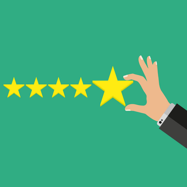 Vector of Hand giving five star rating - Vector, Image