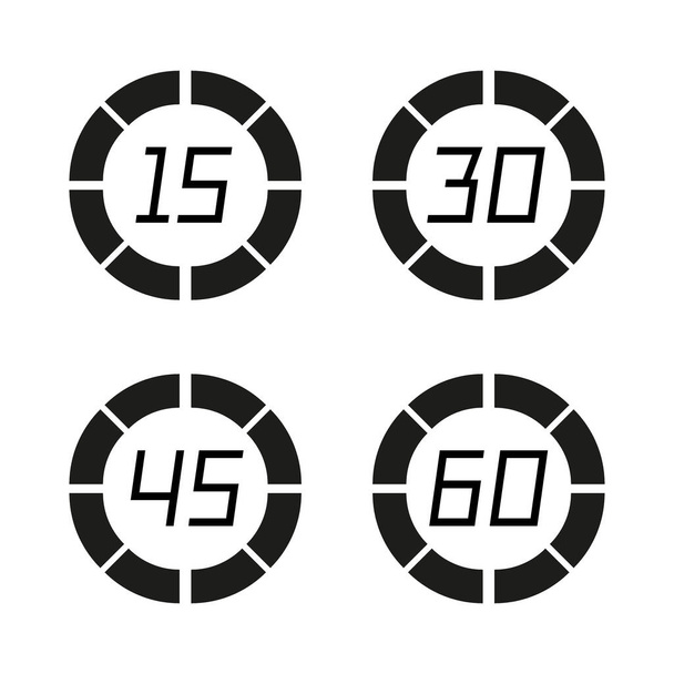 Ensemble de chronomètres de sport icône dans différents tours de temps
 - Vecteur, image
