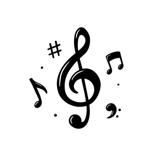 Icono de nota musical. Melodía Ilustración vectorial
 - Vector, imagen