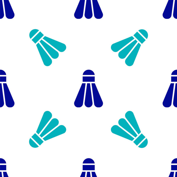 Badminton bleu icône de navette motif isolé sans couture sur fond blanc. Équipement sportif. Illustration vectorielle - Vecteur, image