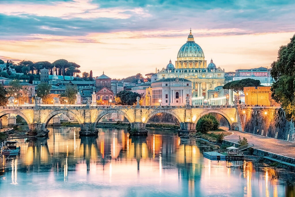 The city of Rome at sunset - Фото, зображення