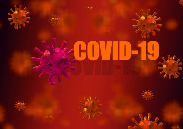 covid-19 virüs Coronavirus metin sözcük izole arkaplan yeşil - 3d oluşturma - Fotoğraf, Görsel