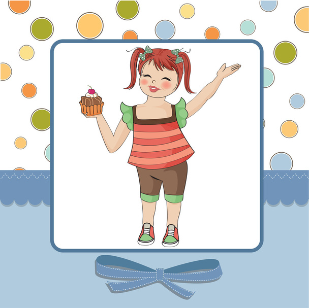 meisje cupcake - Vector, afbeelding