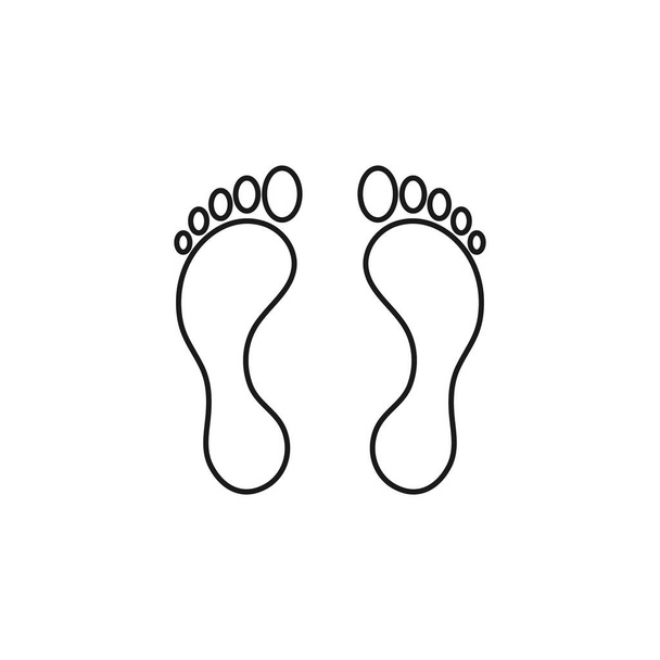 Footprint vector icon on white background. Foot sign. Outline style vector. Footprint vector clip art. Footprint black shape. - Vector, Image