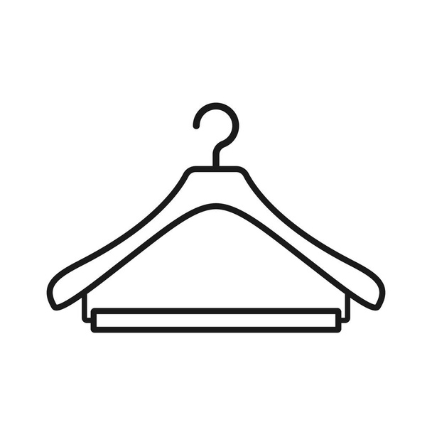 Hanger icon isolated on white background. Outline clothes hanger icon vector illustration for perfect web, app and UI design - Vector, Image