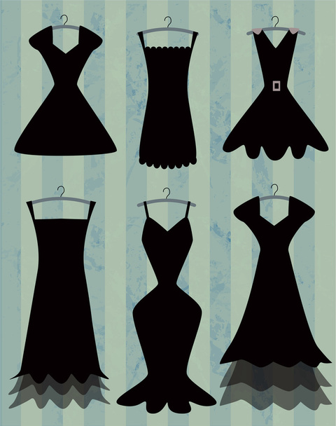 Black dresses collection - Vector, Image