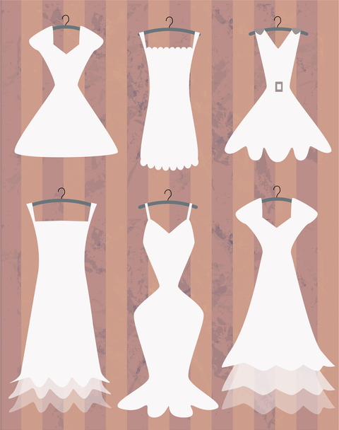 bílé šaty kolekce - Vektor, obrázek