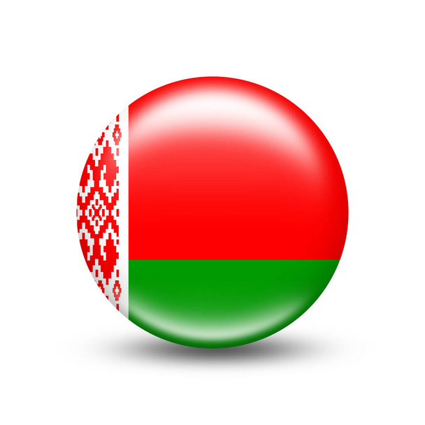 Λευκορωσία χώρα σημαία στη σφαίρα με λευκή σκιά - εικονογράφηση - Φωτογραφία, εικόνα