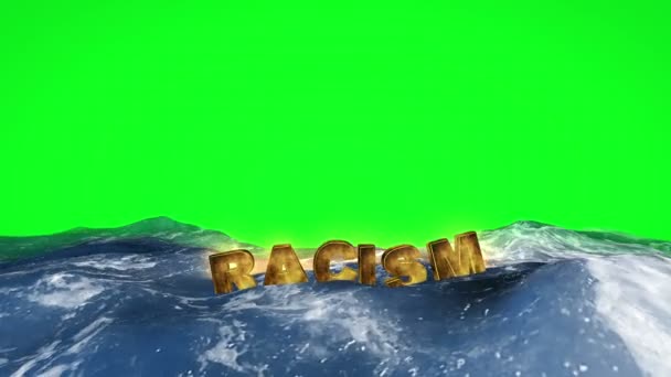 Tekst rasizmu pływający w wodzie - Materiał filmowy, wideo