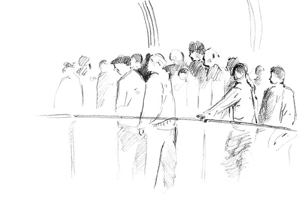 Hand drawn sketch of crowd - Photo, Image
