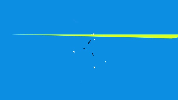 Συρόμενη με το εφέ της άνοιξης Animation των δύο θυμωμένος σκυλιά γαβγίζει ο ένας στον άλλο σε μια τέλεια διαμορφωμένη πράσινη κλίση Συγκλίνουσα και αντιμέτωπη με ένα ναυτικό μπλε ουρανό με μια ομάδα από σύννεφα διακοσμώντας - Πλάνα, βίντεο